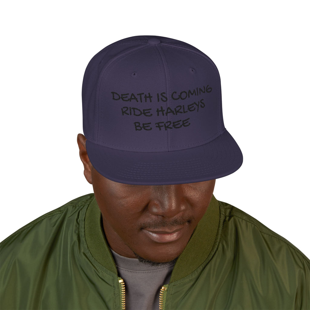 Death is coming ride harleys be free Snapback (Embroidery)