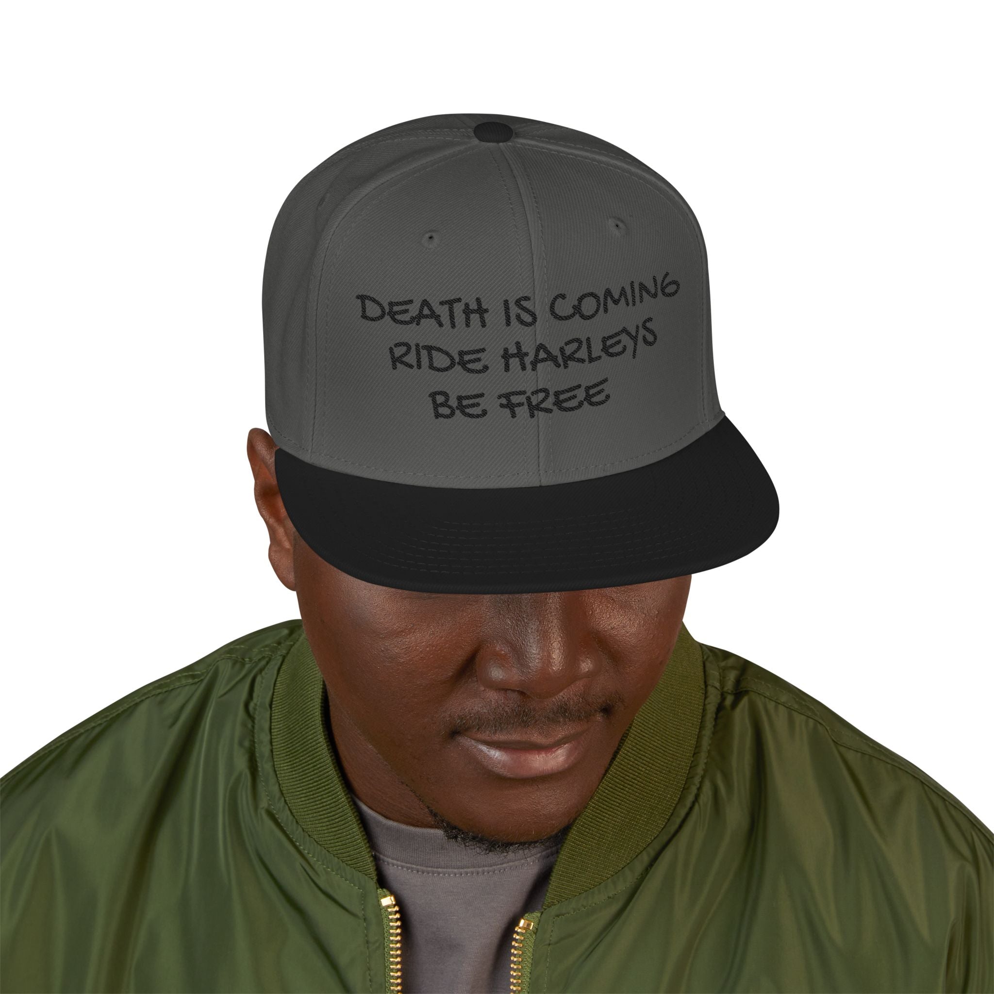 Death is coming ride harleys be free Snapback (Embroidery)