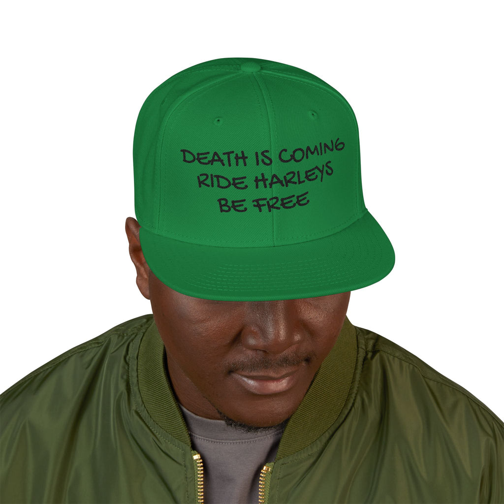 Death is coming ride harleys be free Snapback (Embroidery)