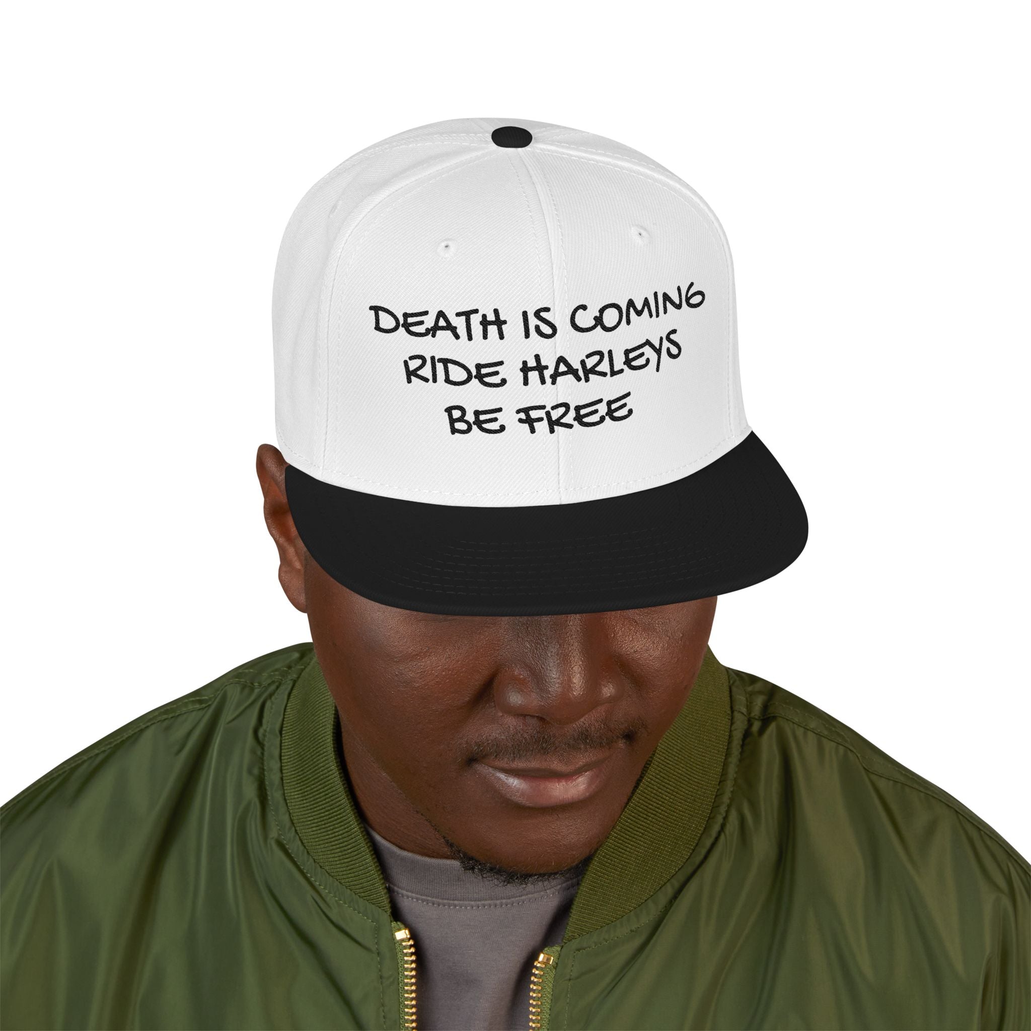 Death is coming ride harleys be free Snapback (Embroidery)