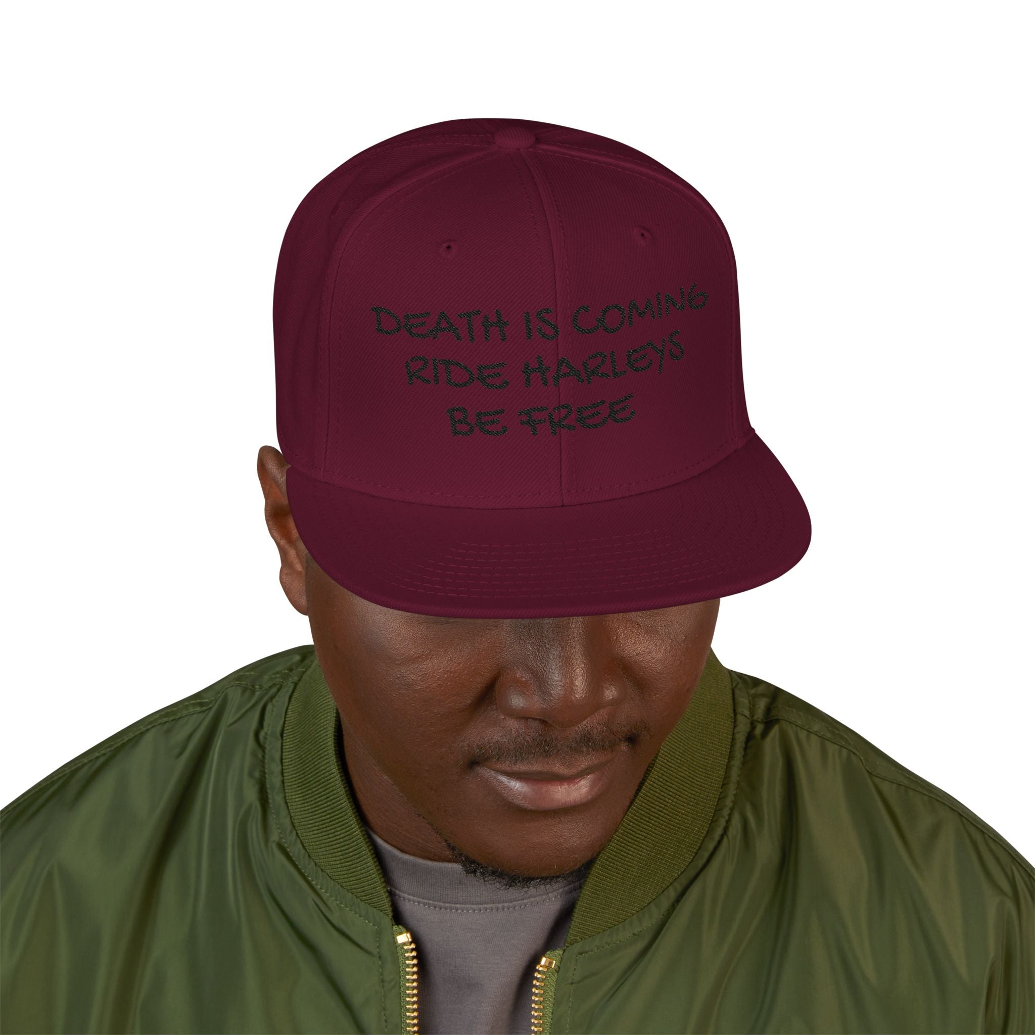 Death is coming ride harleys be free Snapback (Embroidery)